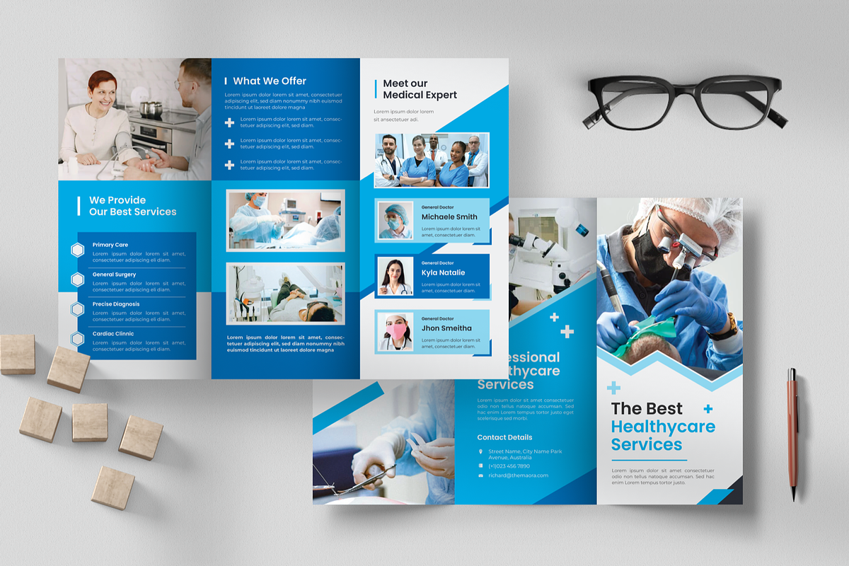 Medical Healthycare Trifold Brochure, a Brochure Template by Annora Studio (Photo 4 of 5)