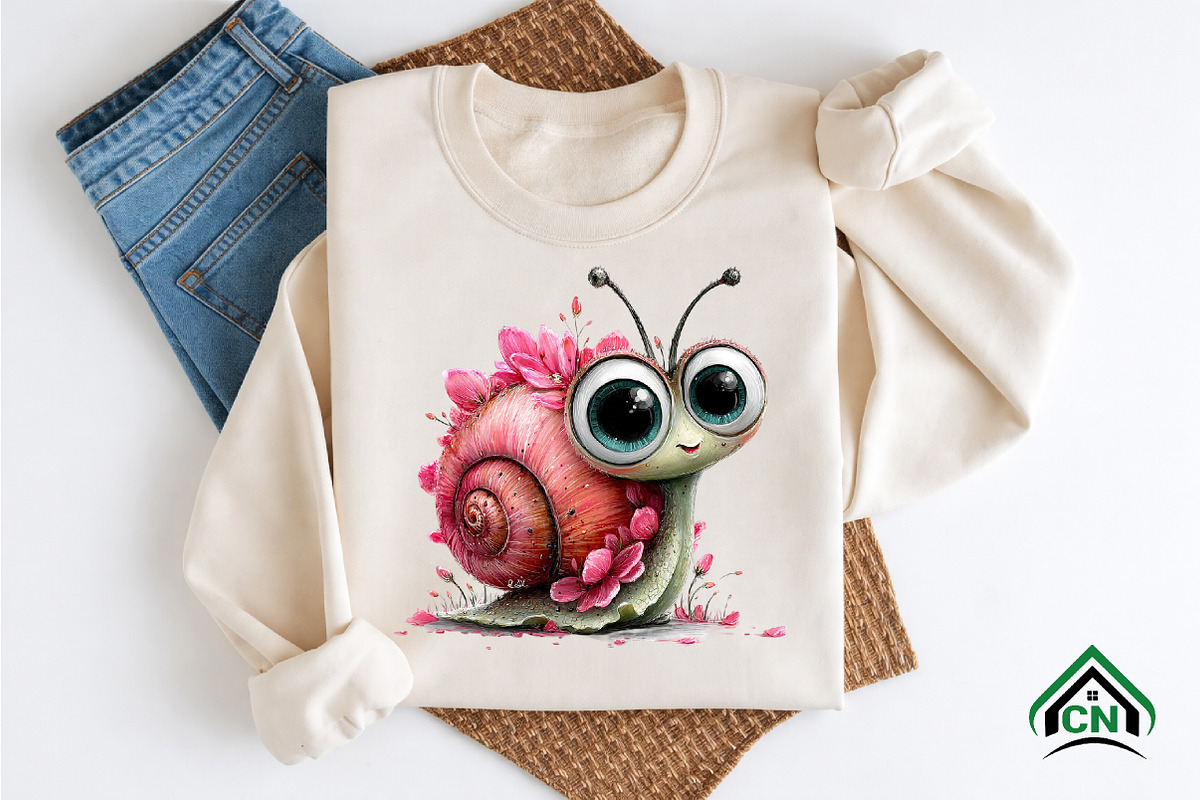 Whimsical Spring Snail Clipart, an Illustration by Craft Nest (Photo 7 of 12)