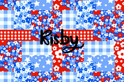 Patriotic Floral Patchwork Seamless, a Pattern Graphic by KisbyArt (Thumbnail 1 of 4)