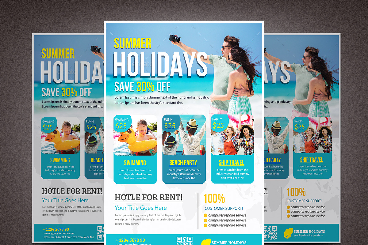 Summer Holidays Flyer, a Flyer Template by TheGraphicsWorld (Photo 1 of 3)