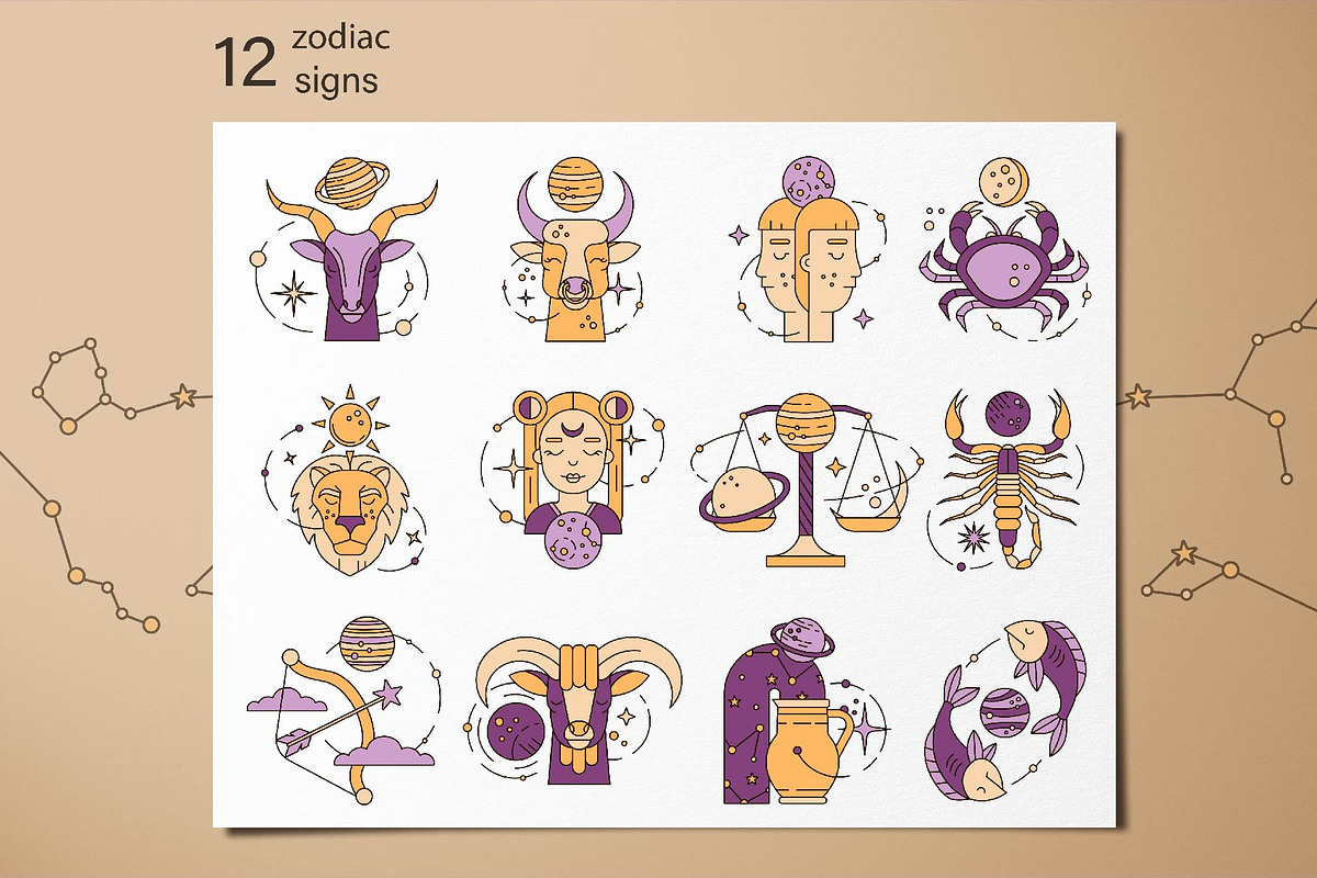 Astrology collection. Zodiac sign, an Illustration by illustrator_natalie (Photo 2 of 12)