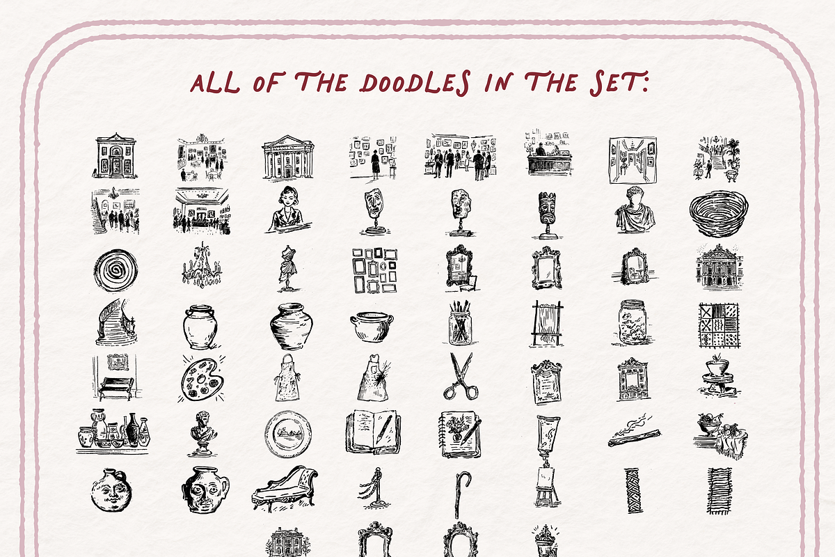 Art Gallery Clipart, Museum Ink Set, an Object Illustration by The October Creative (Photo 5 of 13)