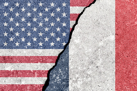 Franсo American tension and conflict. A geopolitical crack, spl, a Background Photo by Eugene_Photo