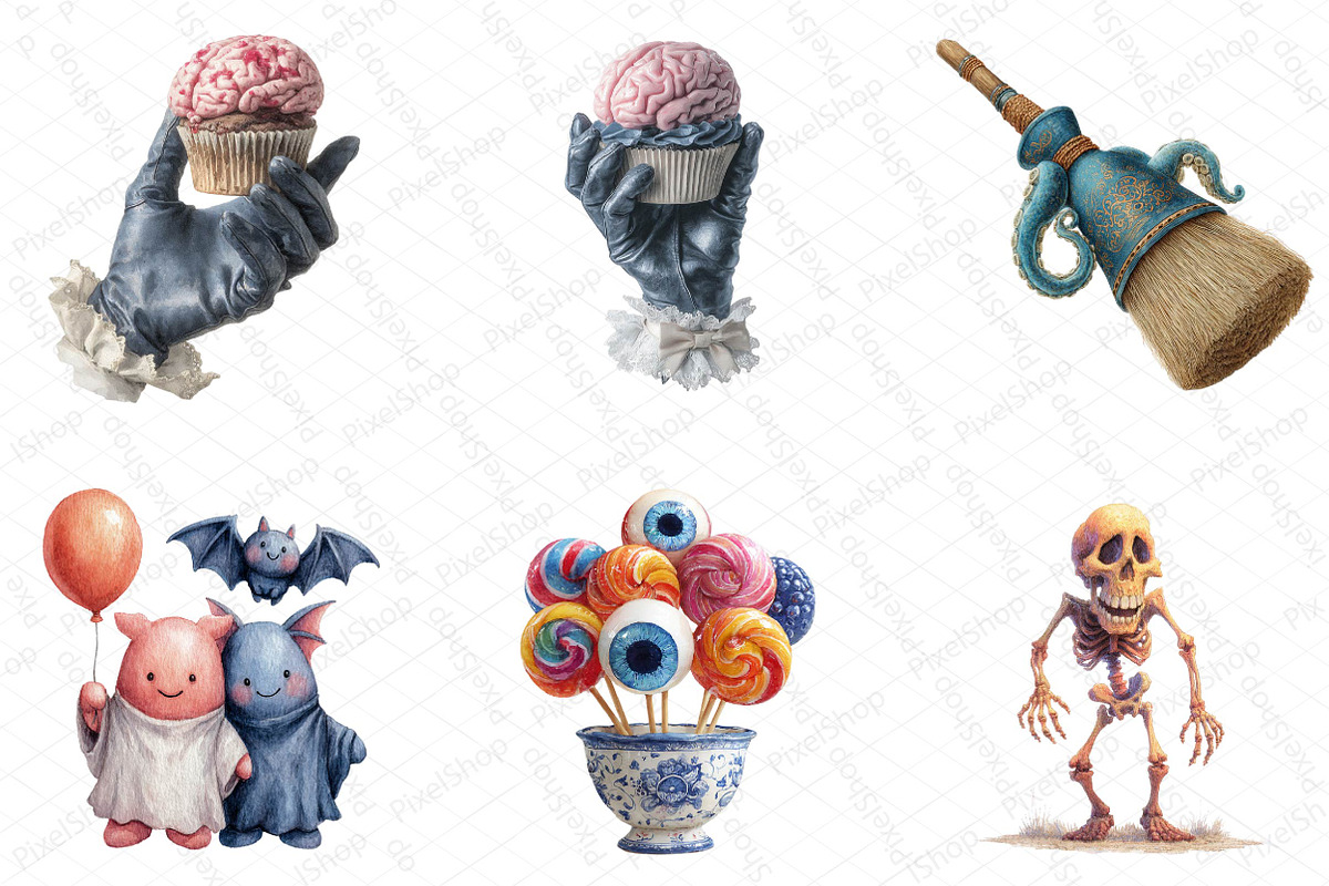 Spooky Weird Halloween Clipart, an Illustration by DreamPrint404 (Photo 3 of 5)