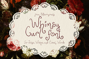Whimsy Curl Font, a Handwritten Font by BilberryCreates
