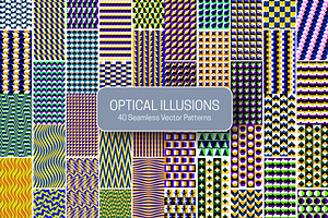 40 Optical Illusions Vector Patterns