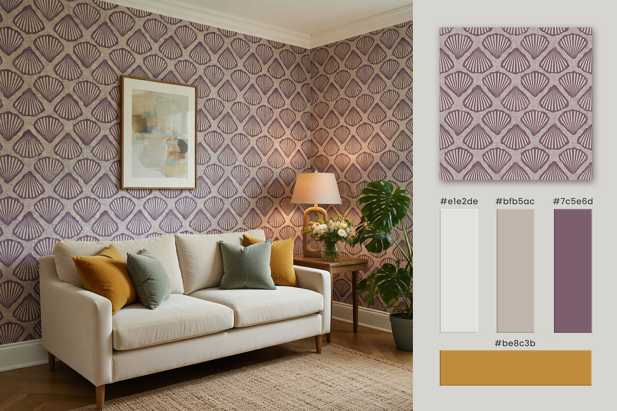 Vintage shell seamless boho pattern, a Pattern Graphic by Sir13 (Photo 4 of 9)