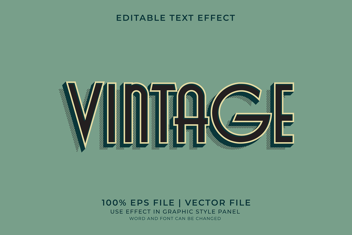 Vintage Text Effects Bundle, a Layer Style Add-On by WM48 Shop (Photo 2 of 17)