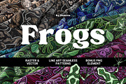 Magic Frogs Line Art Patterns, a Pattern Graphic by ilonitta (Thumbnail 1 of 13)