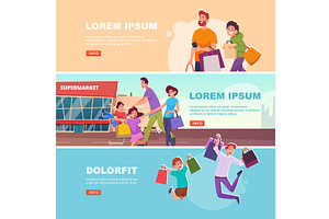 Family shopping. kids with parents, a Person Illustration by Onyx