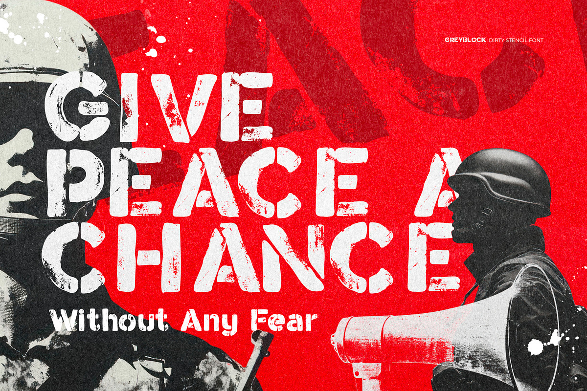 Greyblock - Dirty Stencil Font, a Symbol Font by ikiiko (Photo 5 of 7)
