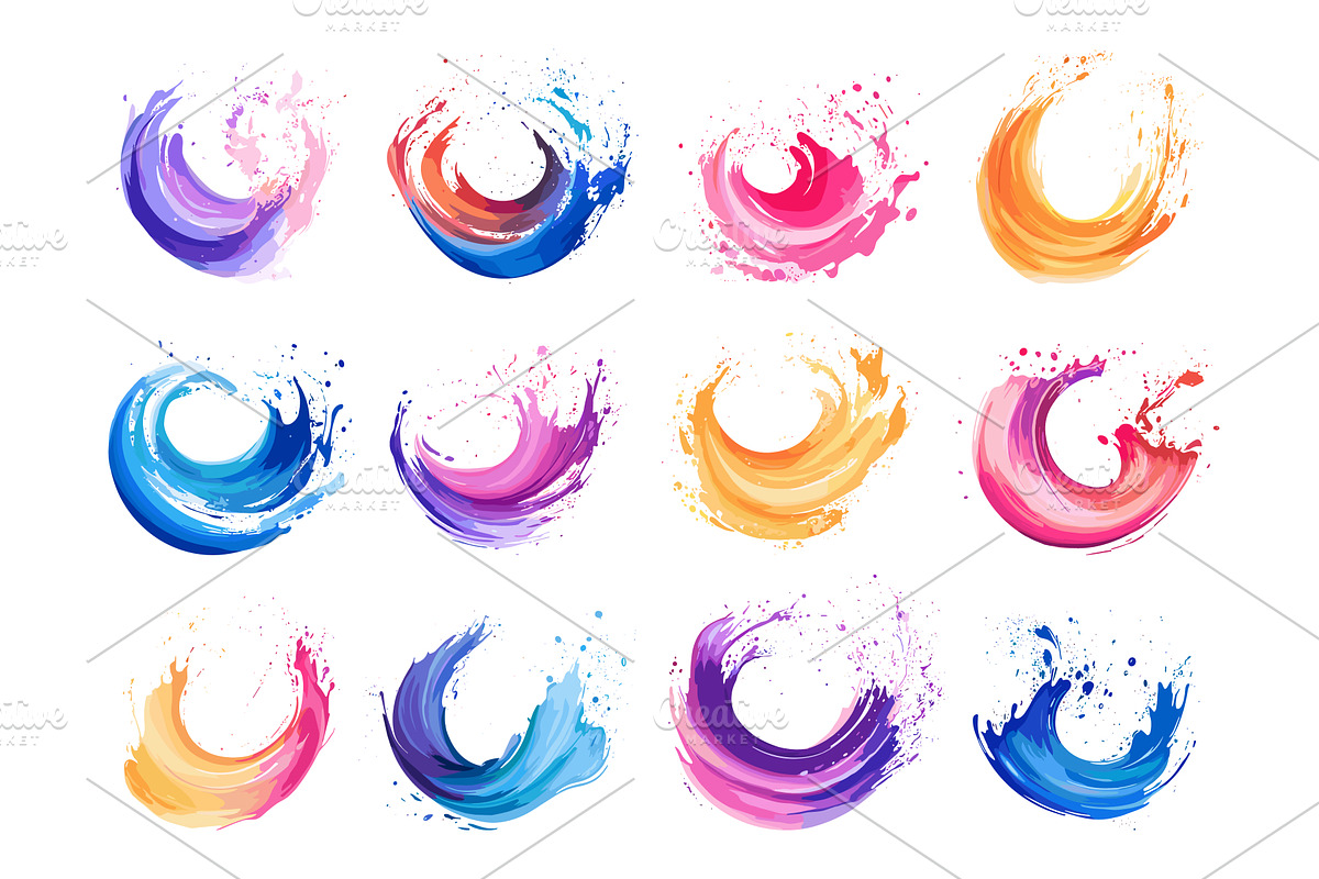 Abstract Circular Brush Strokes In, an Illustration by LadadikArt