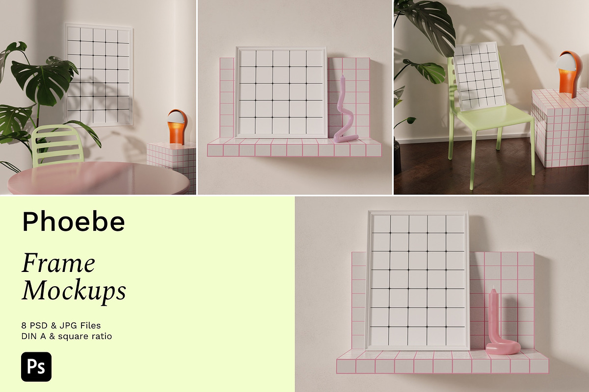 Interior frame mockup bundle PHOEBE, a Print Template by Bonumo (Photo 1 of 15)