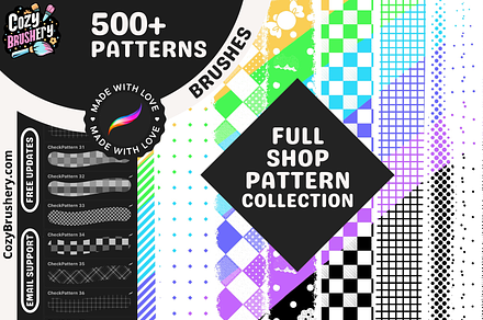 Procreate Seamless Pattern Brushes, a Brush Add-On by Cozy Brushery