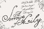 Lily of Sorrows - Spencerian Script, a Script Font by Lilithcollageart (Thumbnail 1 of 8)