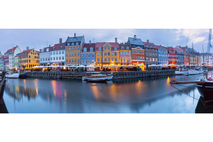Nyhavn canal waterfront with moored