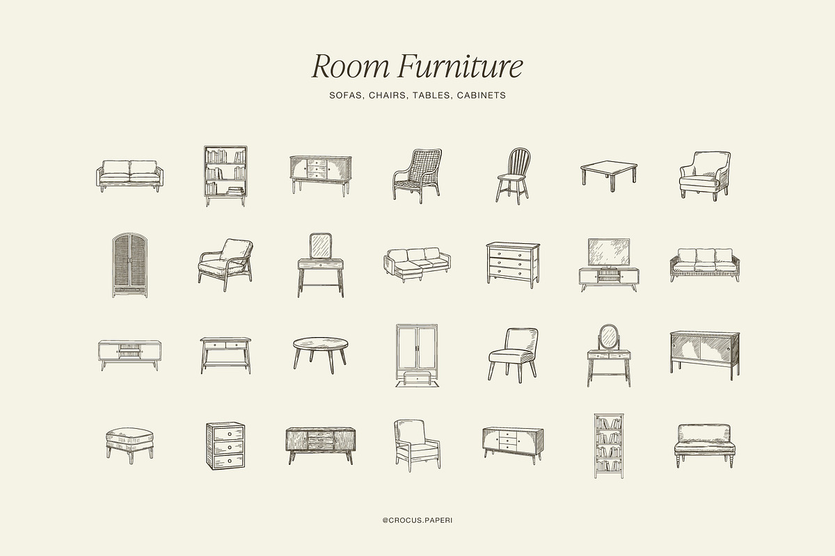 INTERIOR DESIGNER line art clipart, an Object Illustration by Crocus Paperi (Photo 2 of 13)