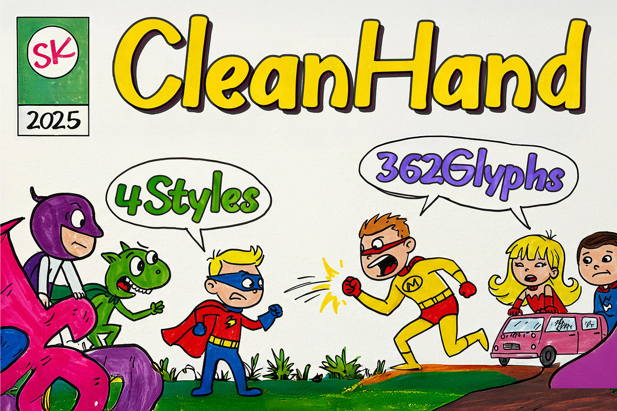SK Clean Hand, a Font by Salih Kizilkaya (Photo 1 of 6)