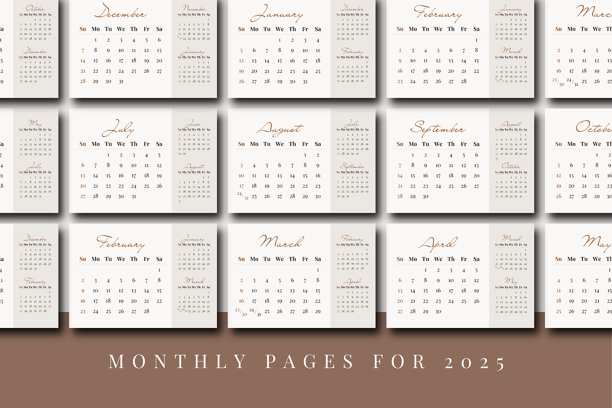 2025 CALENDAR CANVA TEMPLATE, a Stationery Template by The Little Lily Studio (Photo 3 of 5)