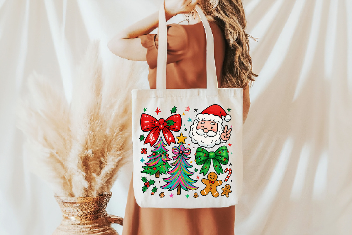 Preppy Santa Doodles Png, Christmas, an Illustration by Daily.Designs (Photo 4 of 5)