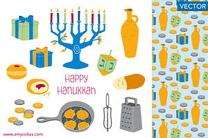 Happy Hanukkah: Vector Art