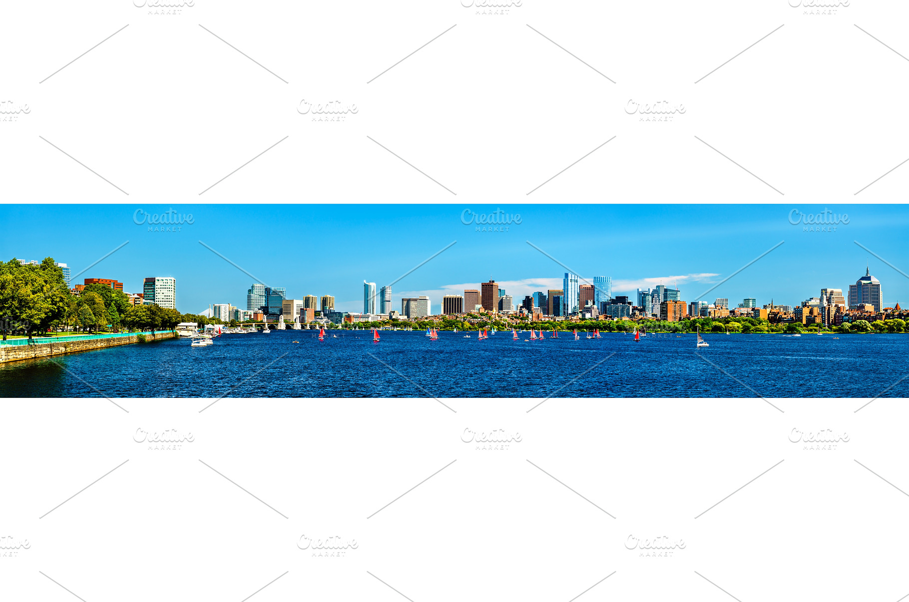 Panorama of Boston above the Charles, an Architecture Photo by Leonid Andronov