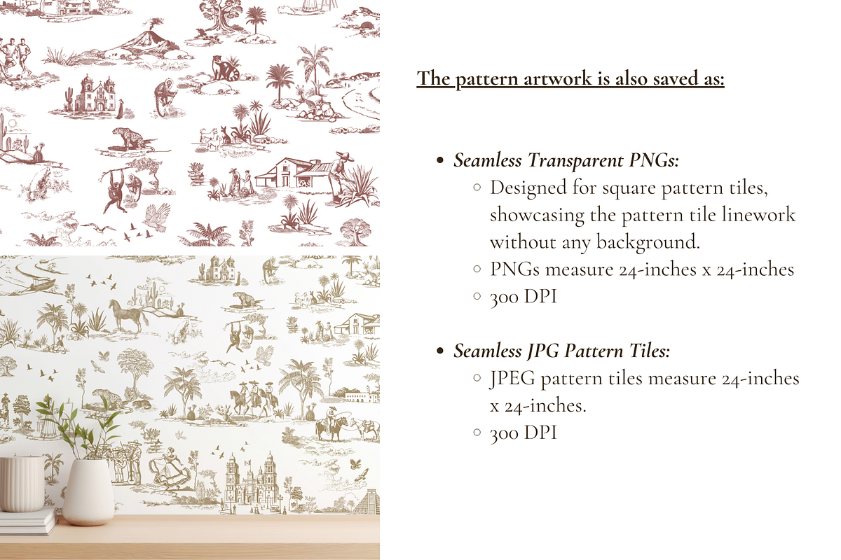 Mexico Toile de Jouy Pattern, a Background Graphic by Hughes Studio (Photo 6 of 8)