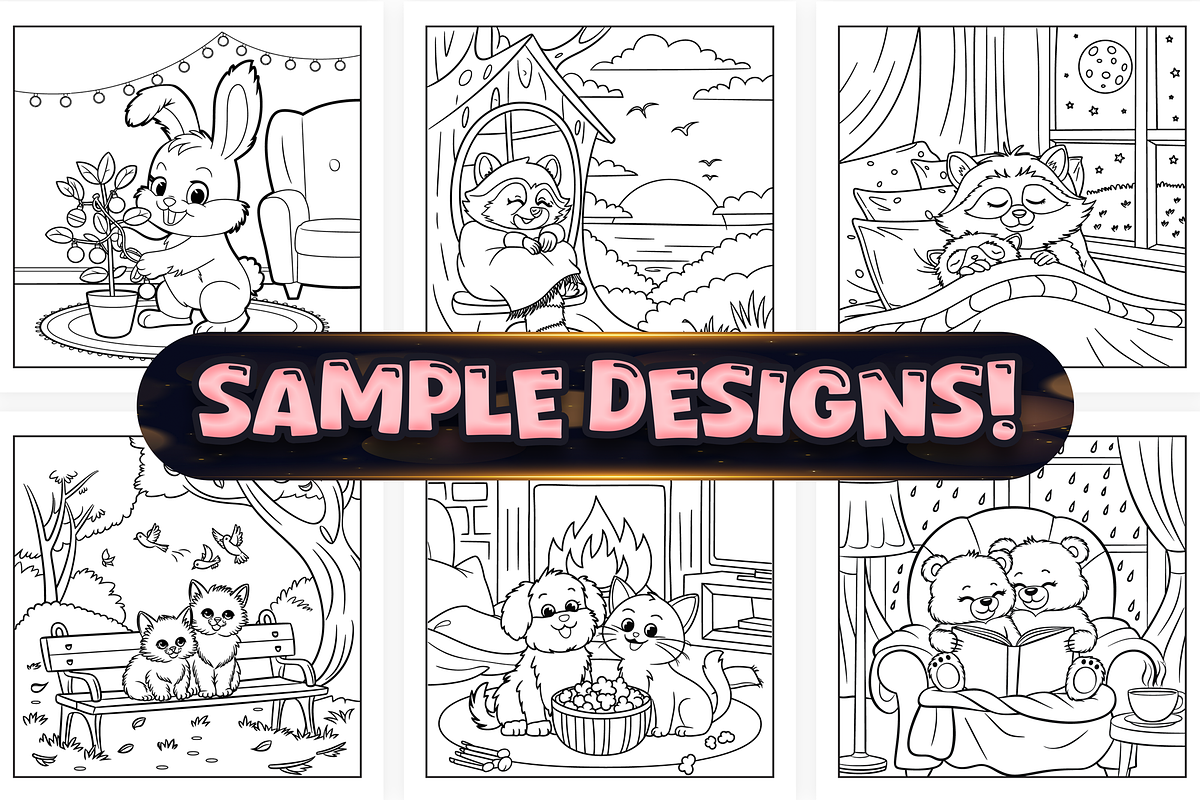 Bold and Easy Fluffy Times Coloring, an Animal Illustration by Craftsbeefy (Photo 3 of 4)