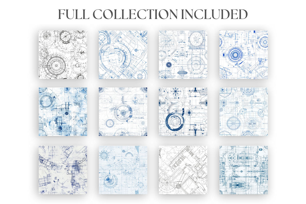 Technical Blueprint Patterns, a Pattern Graphic by Artful Assets Boutique (Photo 2 of 4)