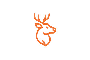 Minimalist Deer Head Logo, a Branding & Logo Template by Vectorium Studio