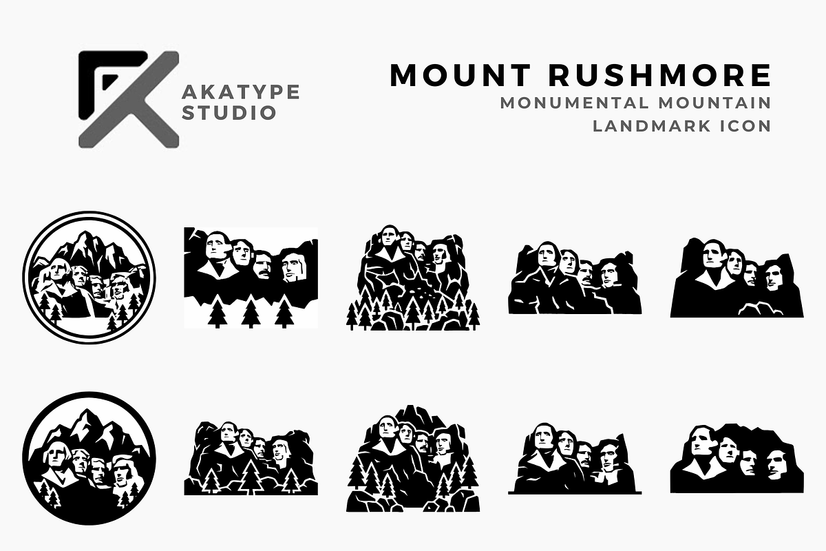 Mount Rushmore Icon Collection, a Solid Icon by Akatype Studio (Photo 1 of 3)