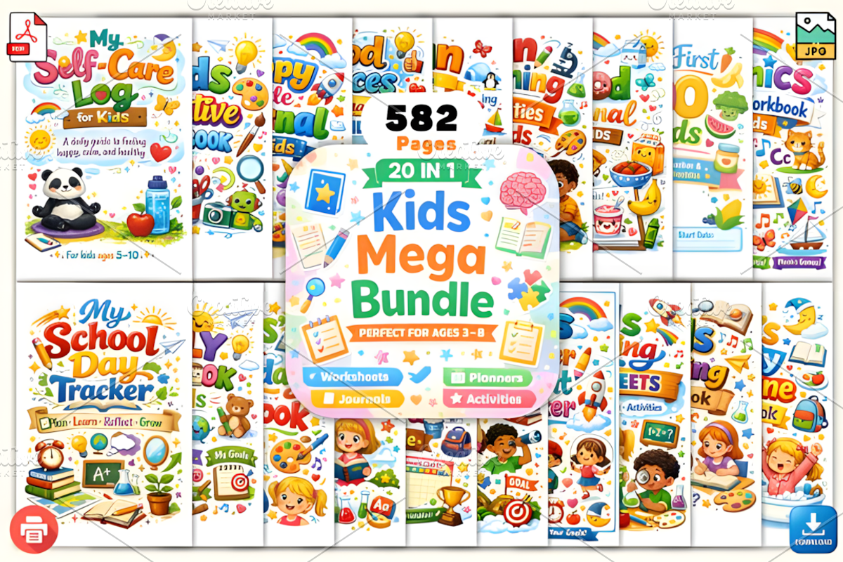 580+ Kids Mega Bundle, a Social Media Template by Ink Gallery (Photo 1 of 13)