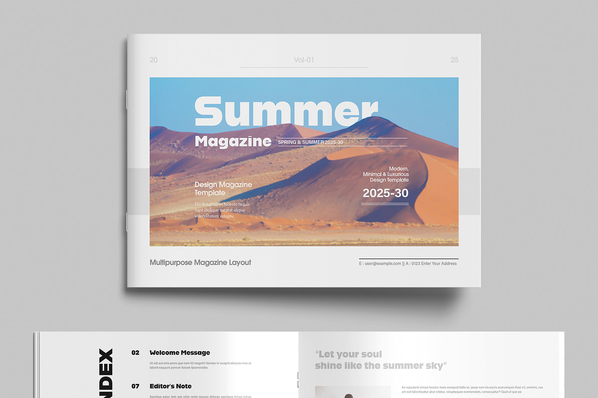 Sunny Summer Magazine Template preview 2