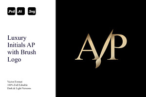 Luxury Initials AP with Brush Logo, a Branding & Logo Template by Luxury Logos