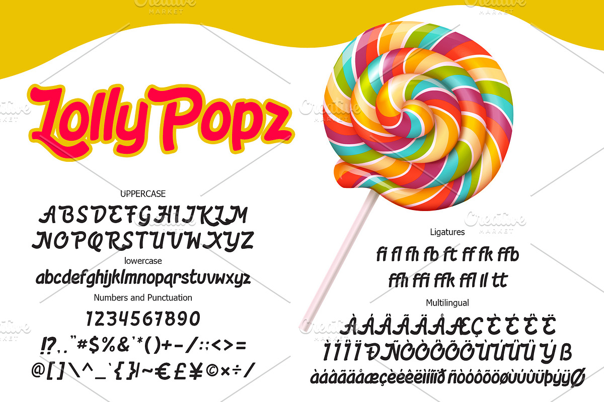Lolly Popz Typeface, a Font by R4DS (Photo 2 of 6)