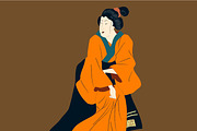 Ancient Japan Edo Geisha & Samurai, a Person Illustration by Bychovsky design (Thumbnail 5 of 7)
