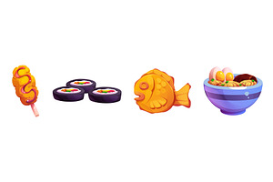 Korean food cartoon collection, a Food Illustration by art PVP - market