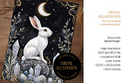 White Crystal Hare Illustration, an Animal Illustration by The Dutch Lady Designs (Thumbnail 2 of 4)