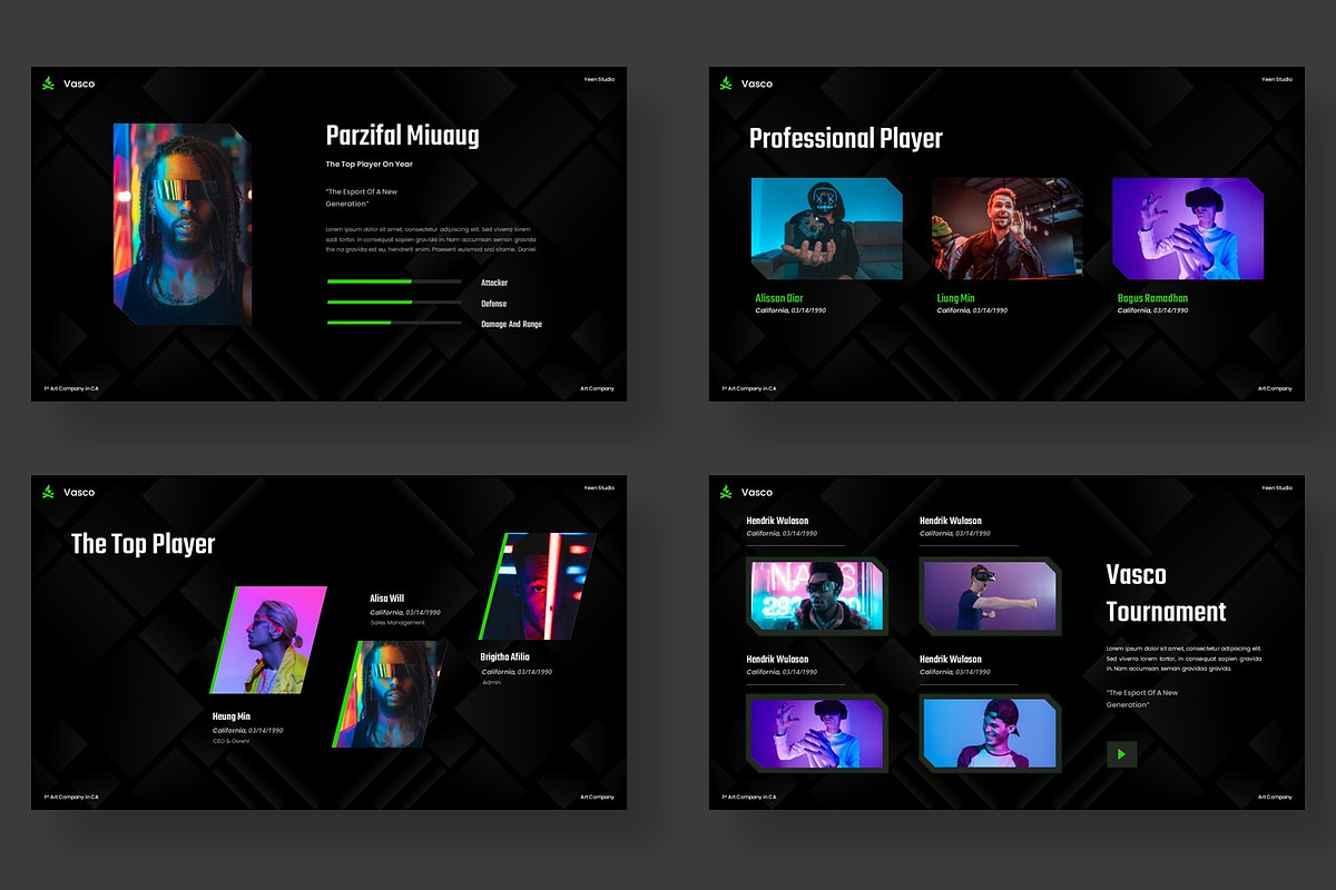 Vasco - Esport Gaming Google Slides, a Presentation Template by BumbleGraph Studio (Photo 3 of 10)