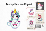 Teacup Unicorn Clipart, a Graphic by Artnoy (Thumbnail 1 of 5)