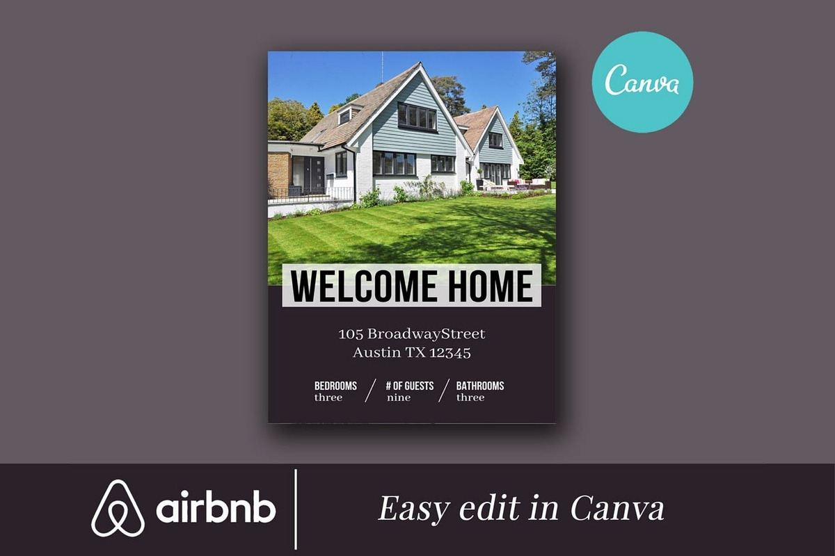 Airbnb Welcome Book Template Canva, a Templates & Theme by bonadigitals (Photo 1 of 5)