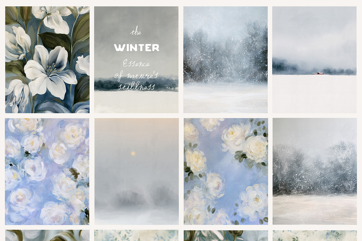 Hand-Painted Winter Backgrounds, a Background Graphic by Lana Elanor (Photo 8 of 16)