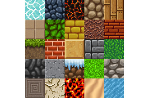 Retro 8 bit pixel surface texture, an Illustration by Vector Tradition