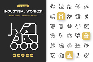 Industrial Worker Icons, an Icon by Spacepixel Creative