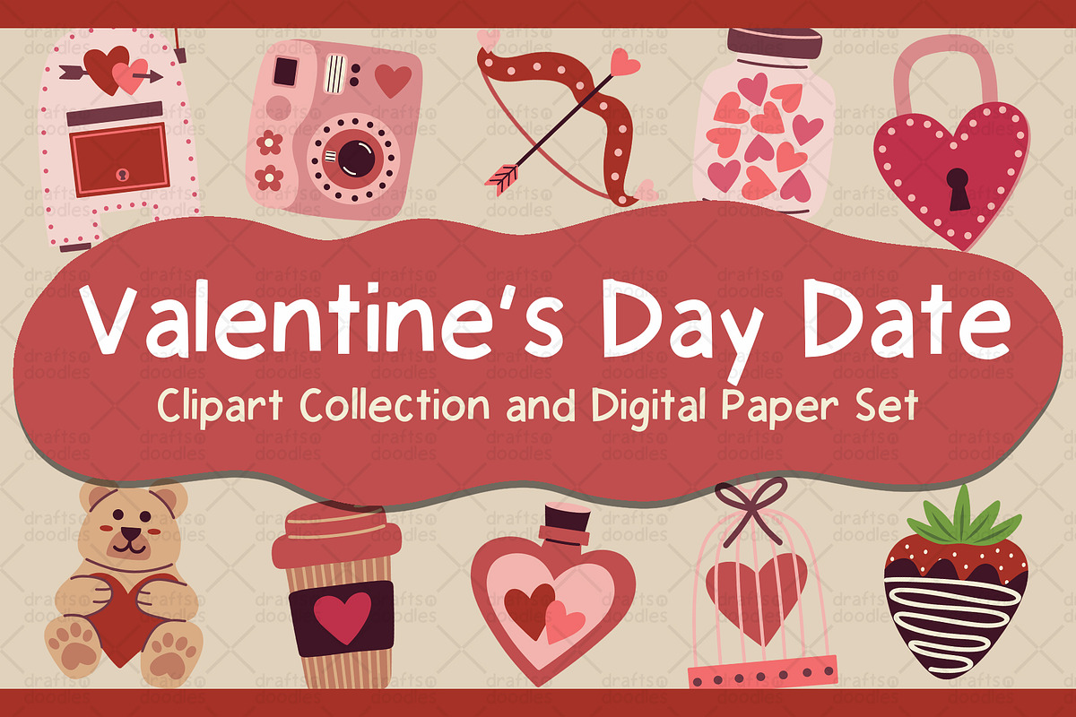 Valentine's Day Date Graphic Set, a Pattern Graphic by Drafts n Doodles (Photo 1 of 10)