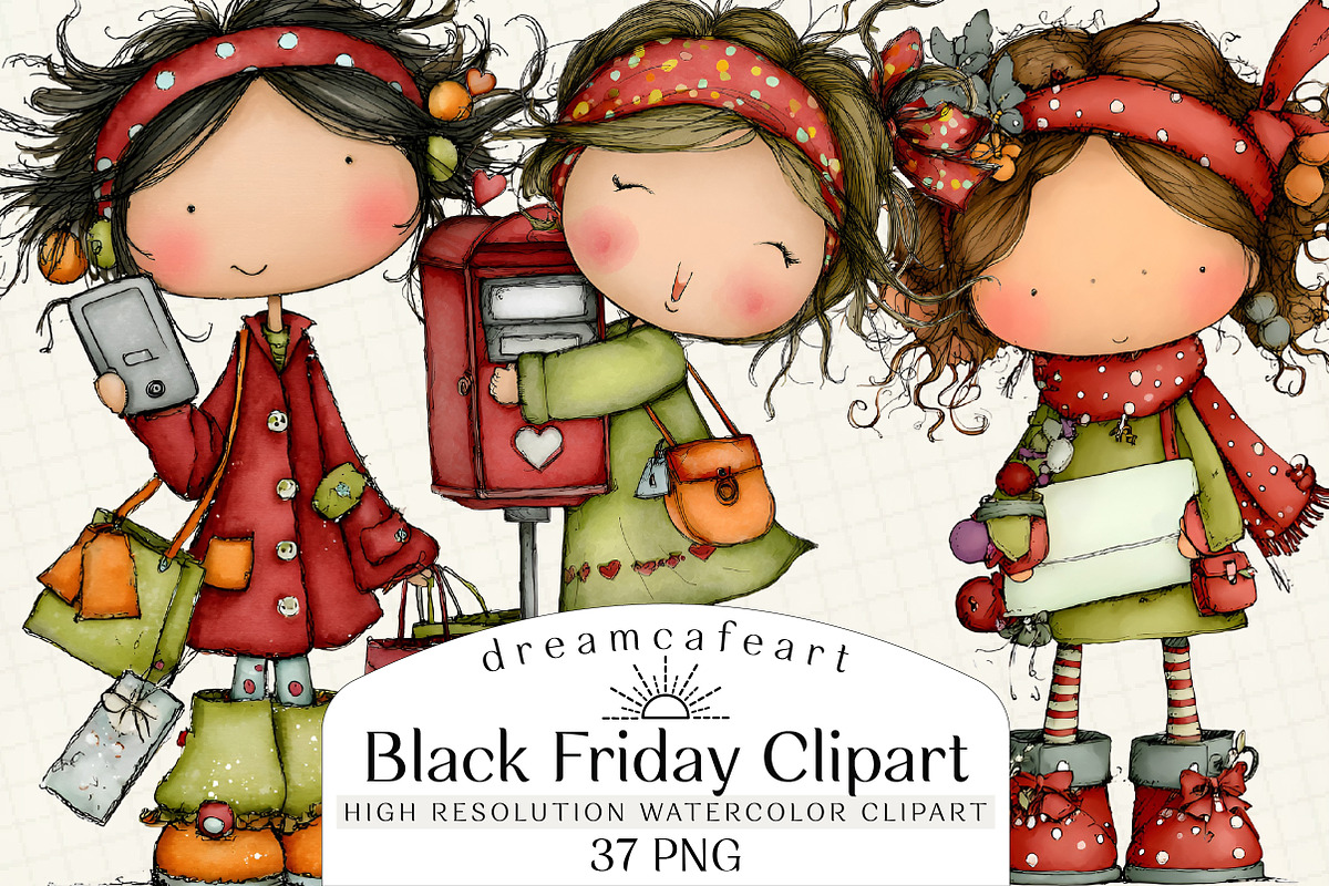 Funny Black Friday Clipart, an Illustration by DreamCafeArt (Photo 1 of 8)