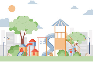 Children Playground Vector Flat