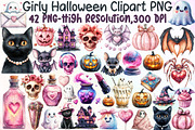 Watercolor Girly Halloween Clipart P, an Illustration by Sublimation Artist (Thumbnail 1 of 6)