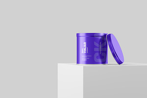 Small Tin Jar Packaging Mockup