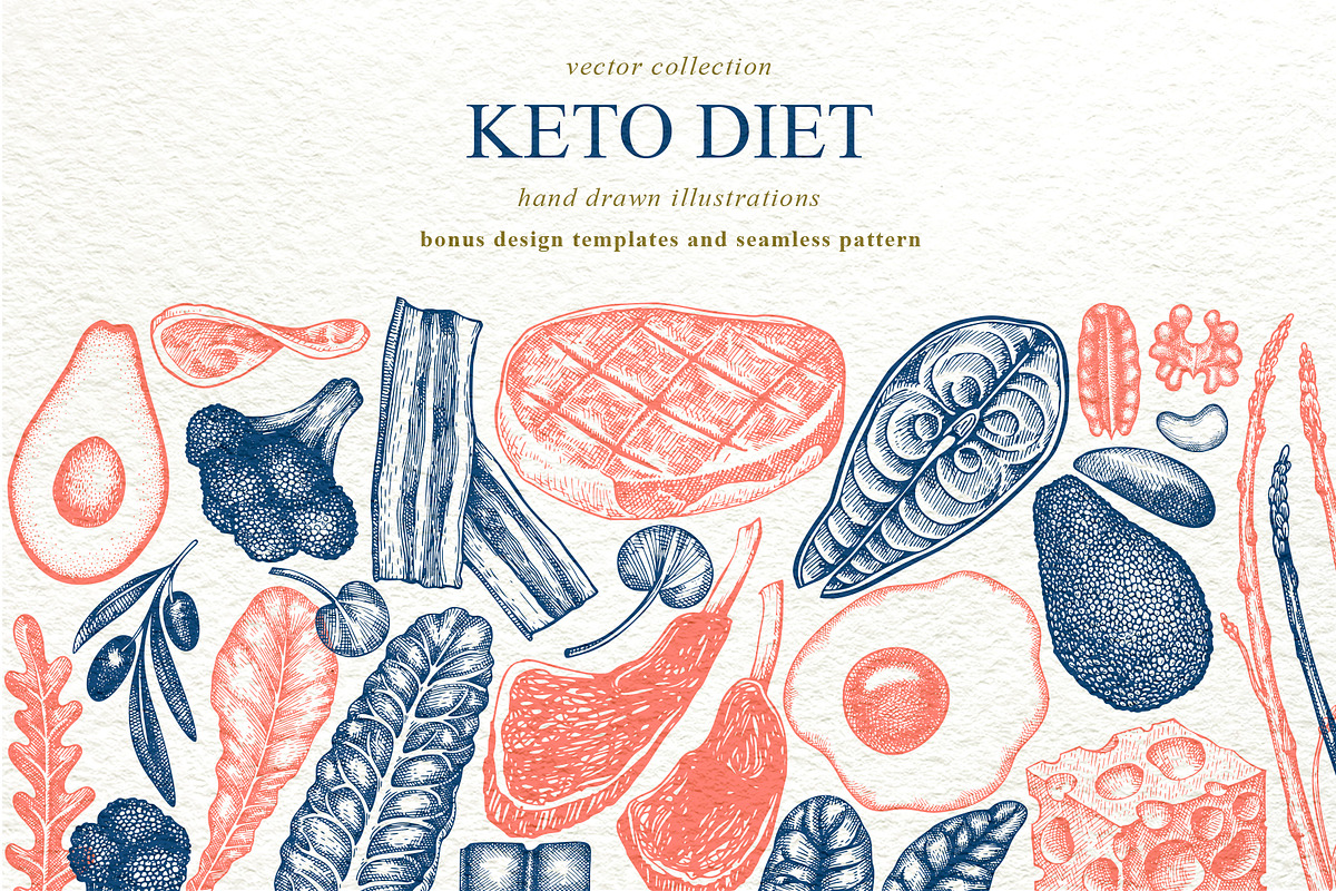 Keto Diet Vector Collection, a Food Illustration by Lubov Illustrations Shop (Photo 1 of 8)